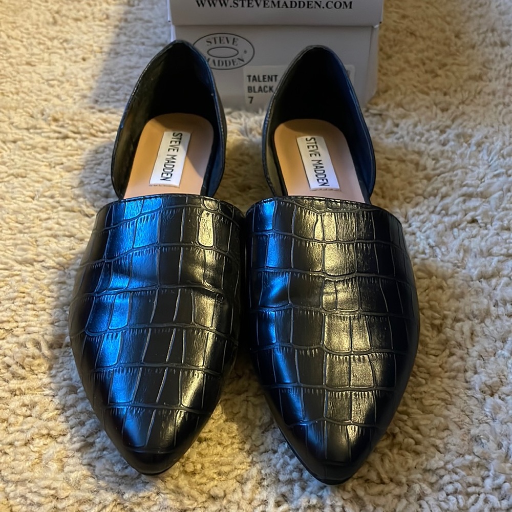 Steve Madden Talent dorsay flats - black croc